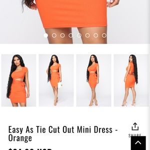 Orange Large Fashion Nova cut out dress